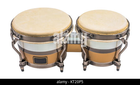 Bongo Drums Isolated on a White Background Stock Photo