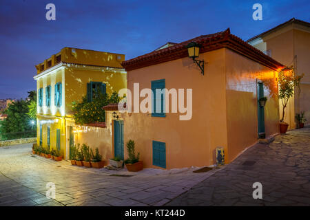 Architecture in Plaka, the old town of Athens, Greece. Stock Photo