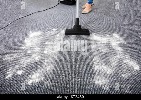 Vacuum Cleaner Cleaning Carpet Stock Photo