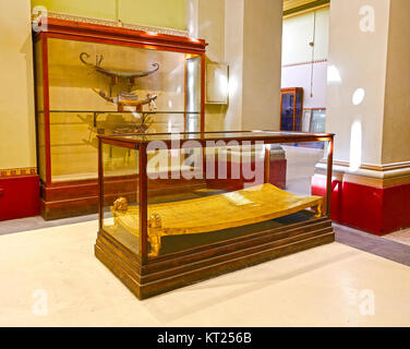 Tutankhamun Funerary Bed or couch from King Tutankhamen's tomb, Egyptian Museum of Antiquities, Cairo, Egypt Stock Photo