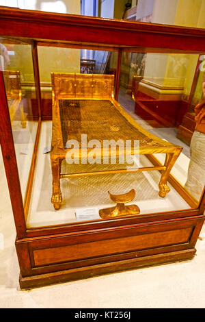 Tutankhamun Funerary Bed or couch from King Tutankhamen's tomb, Egyptian Museum of Antiquities, Cairo, Egypt Stock Photo