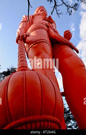 The tallest god Hanuman statue in the world by Jakhoo temple on the hill above Shimla Stock Photo