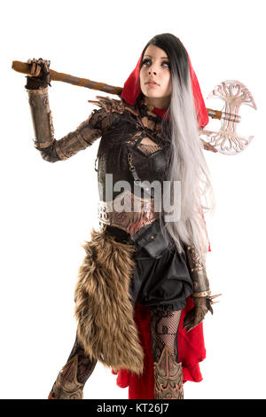 Dark Red Riding hood Stock Photo