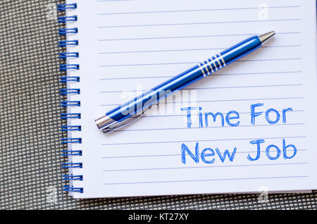 Time for new job concept on notebook Stock Photo