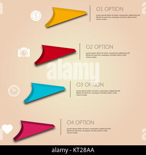 Infographic working experience for your buisness and presentation. Colorful elements. 4 Steps. Stock Photo