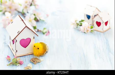 Easter decoration with apple blossom. Stock Photo