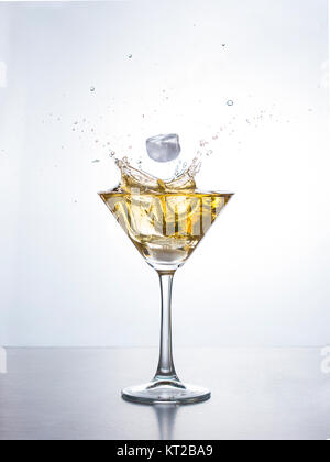 Martini or cocktail with splash Stock Photo