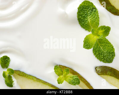 greek yogurt or sour cream texture Stock Photo