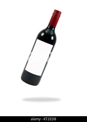 A red wine bottle isolated against a white background Stock Photo