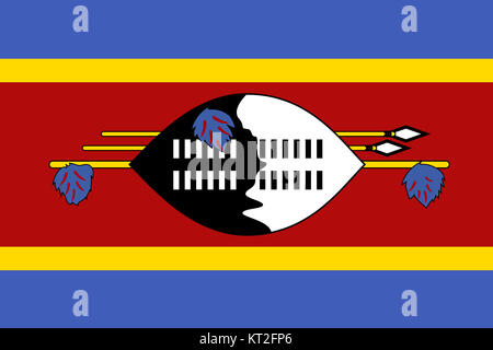 National flag of Swaziland Stock Photo