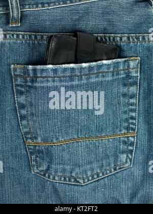 A denium blue jean pocket shot up close Stock Photo