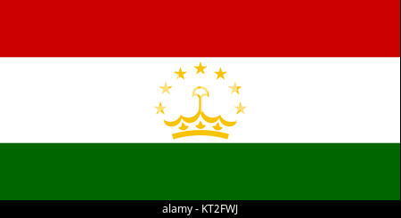 National flag of Tajikistan Stock Photo