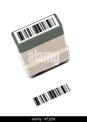 A rubber stamp isolated against a white background Stock Photo