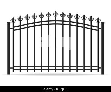 iron forged fence vector illustration isolated on white background Stock Vector