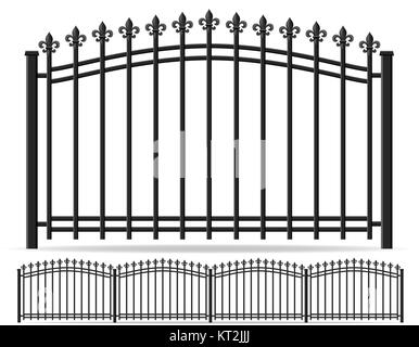 iron forged fence vector illustration isolated on white background Stock Vector