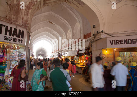 Bazaar inside Red Fort Complex, New Delhi, India Stock Photo