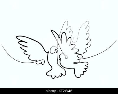 dove Flying two pigeons logo Stock Vector