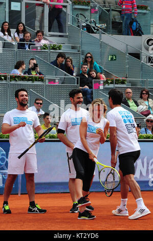 MADRID, SPAIN - MAY 01: (Embargoed to May 6, 2015)  Elsa Pataky, Fernando Verdasco during a charity event held on the ocassion of the Mutua Madrid Open tennis tournament on May 1, 2015 in Madrid, Spain.  People:  Elsa Pataky, Fernando Verdasco Stock Photo