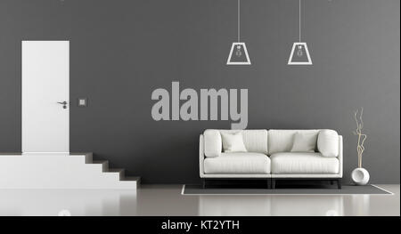 Minimalist black and white lounge Stock Photo