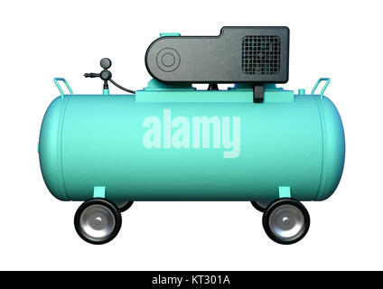 3D Rendering Air Compressor on White Stock Photo