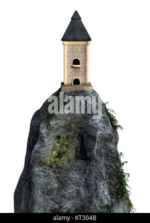 3D Rendering Fairy Tale Tower on White Stock Photo