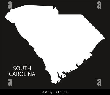 Modern Map - South Carolina USA federal state illustration silhouette ...