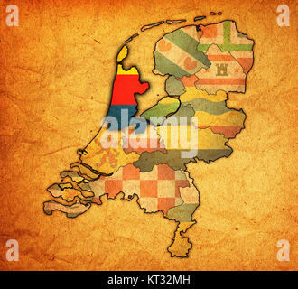 north holland on map of provinces of netherlands Stock Photo