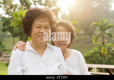 Asian seniors family having good time Stock Photo