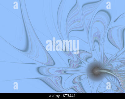 abstract fractal wave pattern on blue background Stock Photo