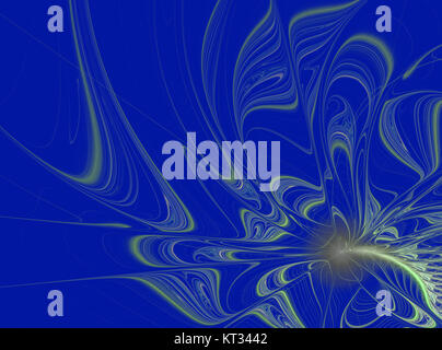 abstract fractal wave pattern on blue background Stock Photo