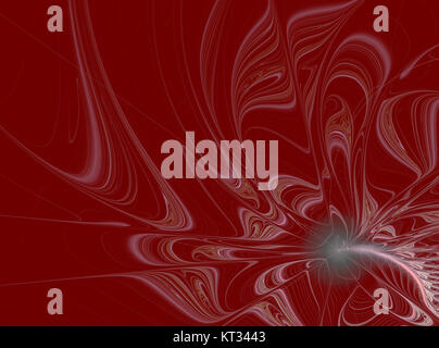 abstract fractal wave pattern on red background Stock Photo