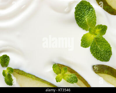 greek yogurt or sour cream texture Stock Photo