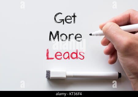 Get more leads written on whiteboard Stock Photo