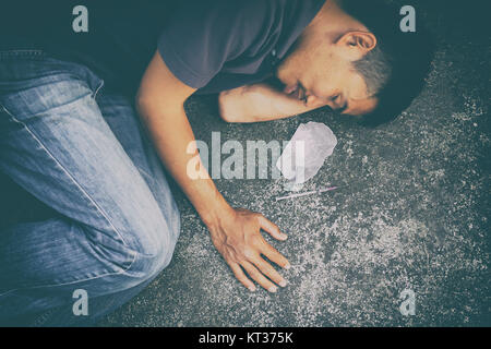 drug addict man Stock Photo