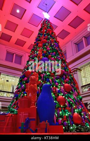 The Colorfully Decorated Christmas Tree In The Walnut Room