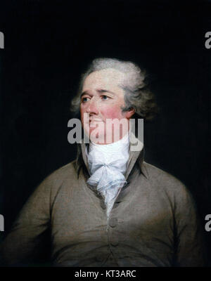 ALEXANDER HAMILTON (1755 or 1757-1804) American statesman and Founding Father. Section of 1792 painting by John Trumbull Stock Photo