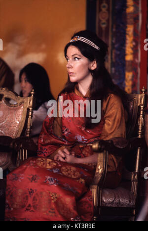 Hope Cooke, the American-born wife of the last King of Sikkim, is depicted in this photograph. She became the Queen consort of Sikkim during a period of political change and played a significant role in the region's history. Stock Photo