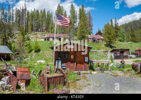 Historic mining town of Warren, Idaho Stock Photo