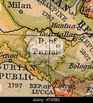 Map Duchy of Parma Stock Photo