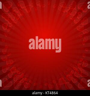 Hearts love red background vector illustration. Stock Vector