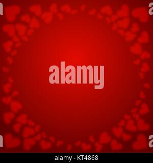 Hearts love red background vector illustration. Stock Vector