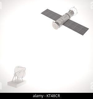 3d rendering satellite dish with antenna isolated on white background ...