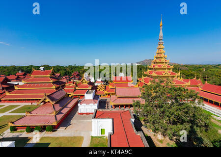 Mandalay Palace Aerial View Stock Photo