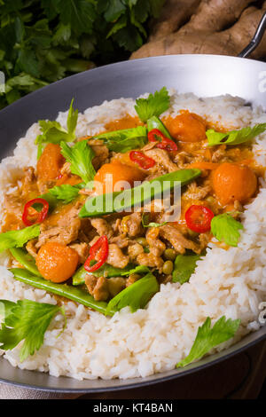 veal fricassee with rice Stock Photo