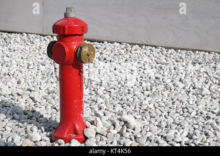 closeup to red fire hydrant in venice during the day Stock Photo