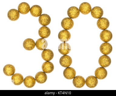 Numeral 30, thirty, from decorative balls, isolated on white background Stock Photo