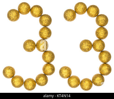 Numeral 33, thirty three, from decorative balls, isolated on white background Stock Photo