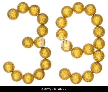 Numeral 39, thirty nine, from decorative balls, isolated on white ...