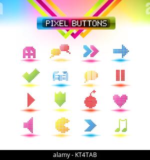 Vector buttons icon set vector. Web symbol set eps 10 Stock Vector
