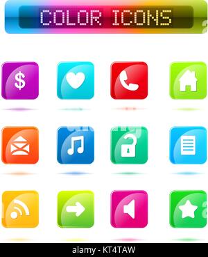 Vector buttons icon set vector. Web symbol set eps 10 Stock Vector